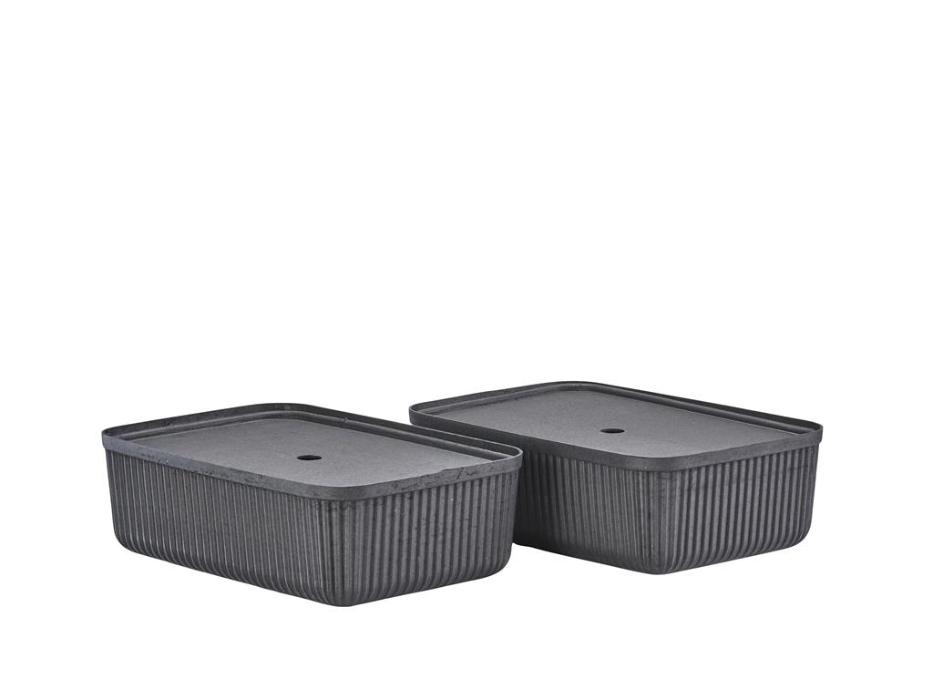 Boîte de rangement pulpe végétale noir