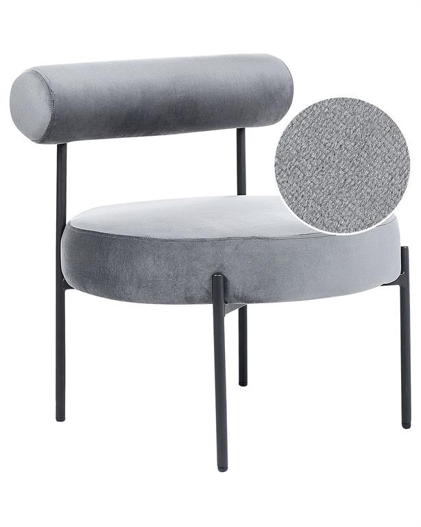 Fauteuil velours gris