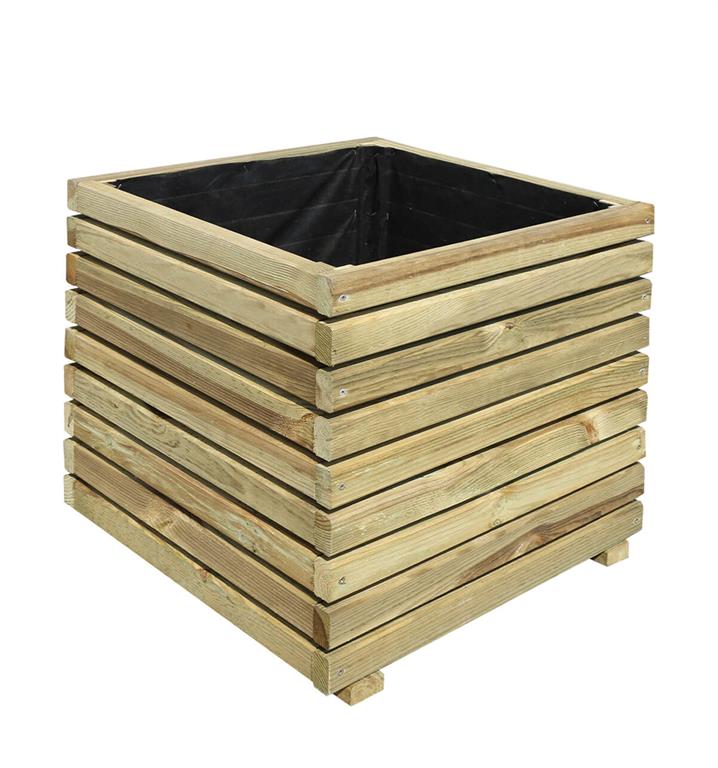Bac à fleurs en bois de pin carré L-50cm