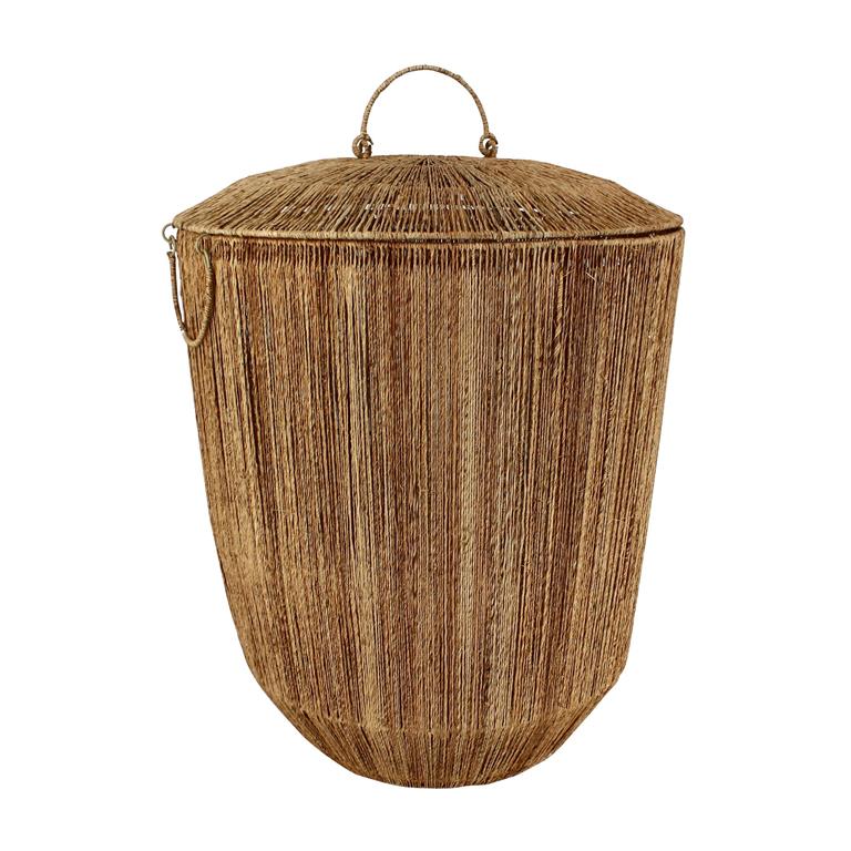 Panier en jute avec couvercle et poignées 45cm