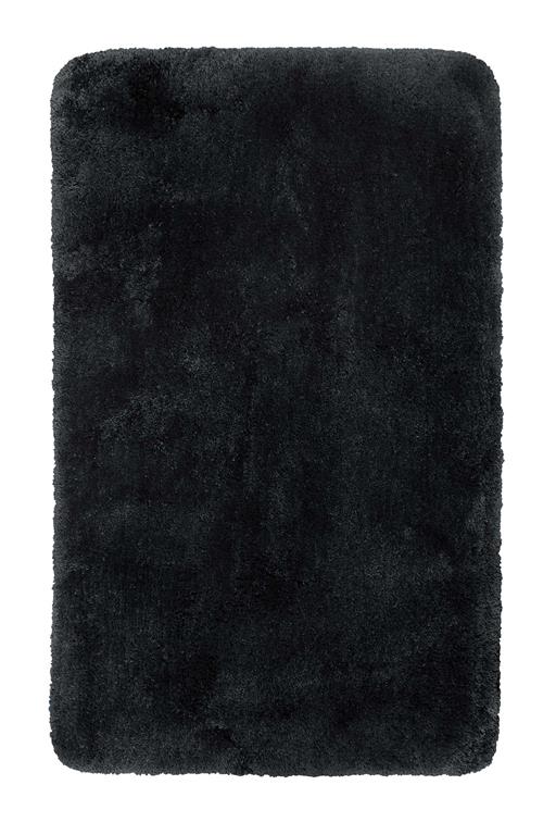 Tapis de bain microfibre très doux uni noir 70x120