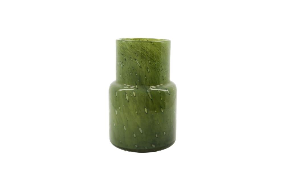 Vase en verre vert foncé H25