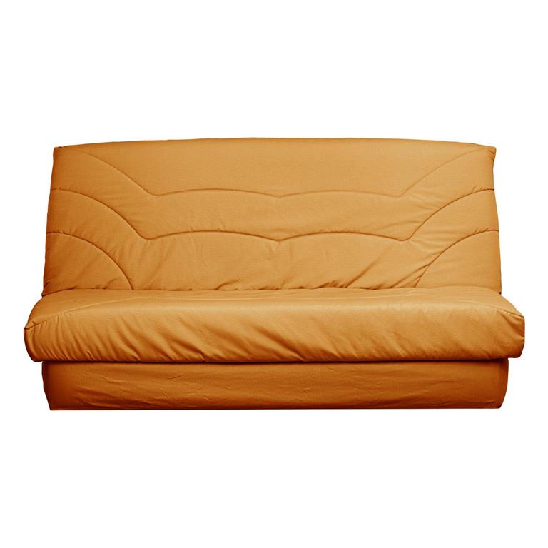 Housse de clic-clac en coton recyclé Curry 130 x 190 cm