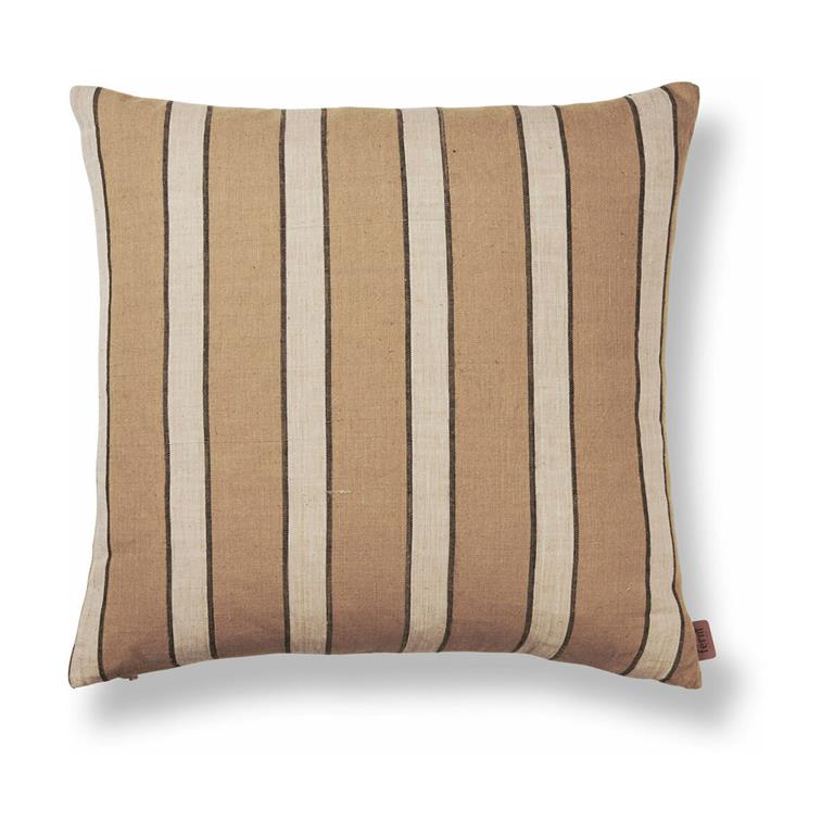 Coussin en coton marron rayé 50 x 50 cm Brown - Ferm Living