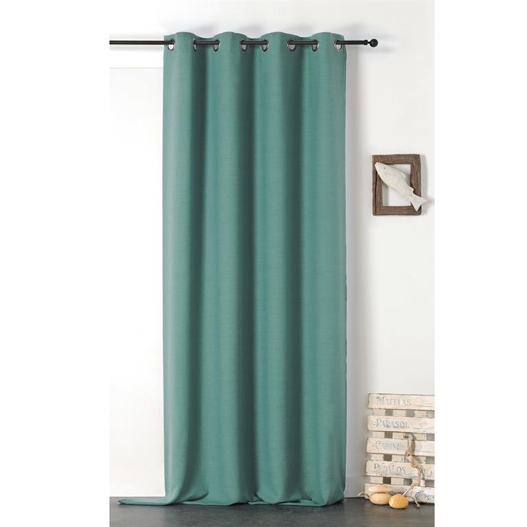 Rideau en 100% lin libeccio bleu paon 135x255 cm