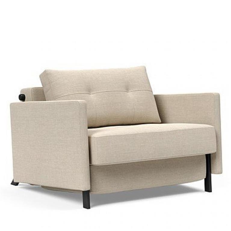 INNOVATION LIVING  Fauteuil design SOFABED CUBED 02 ARMS convertible lit 200x90cm Phobos Latte
