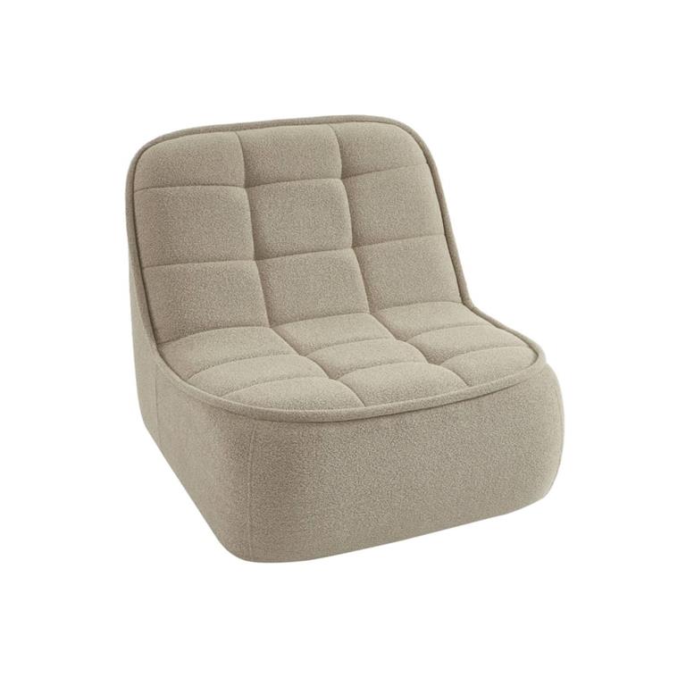 Chauffeuse bouclette texturée 1 place beige