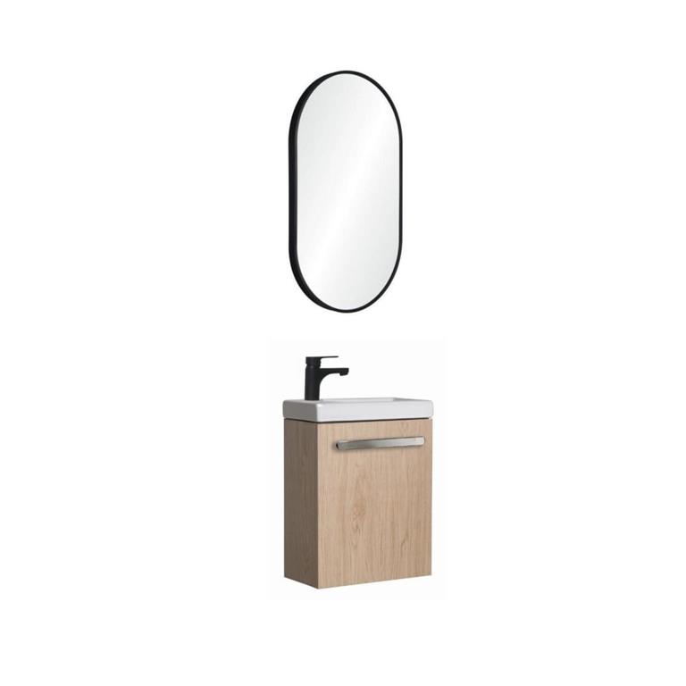 Ensemble lave-mains suspendu  avec miroir ovale