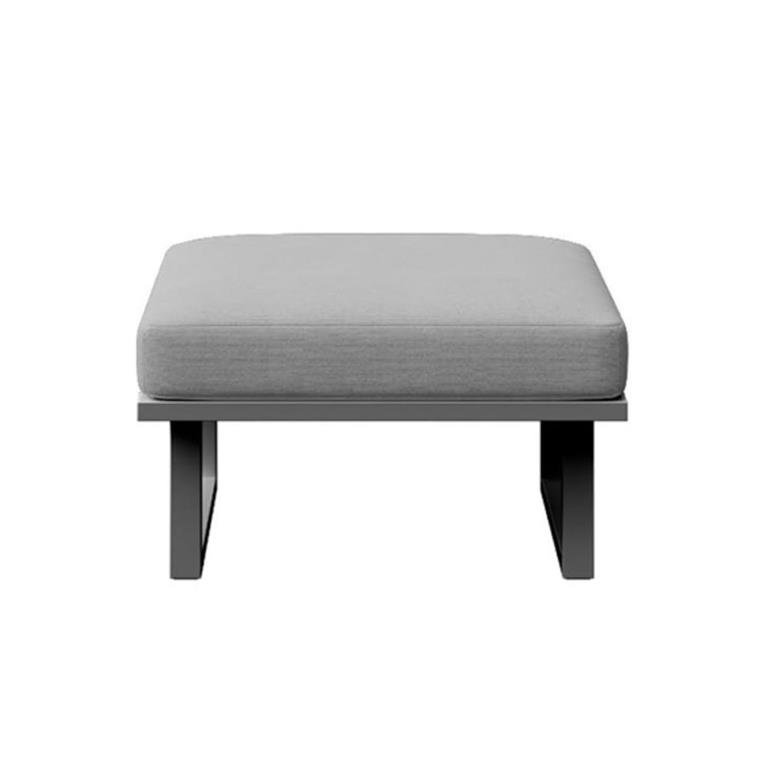 Pouf gris clair - cadre anthracite