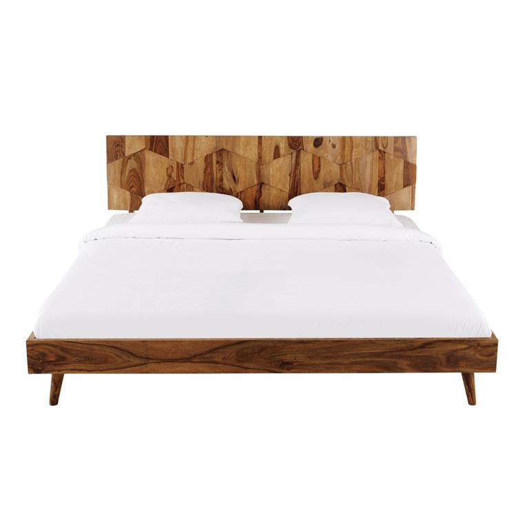 Lit 180x200 vintage en bois de sheesham massif