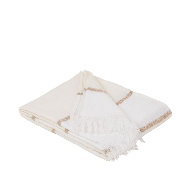 Plaid en acrylique  blanc 162x210 cm