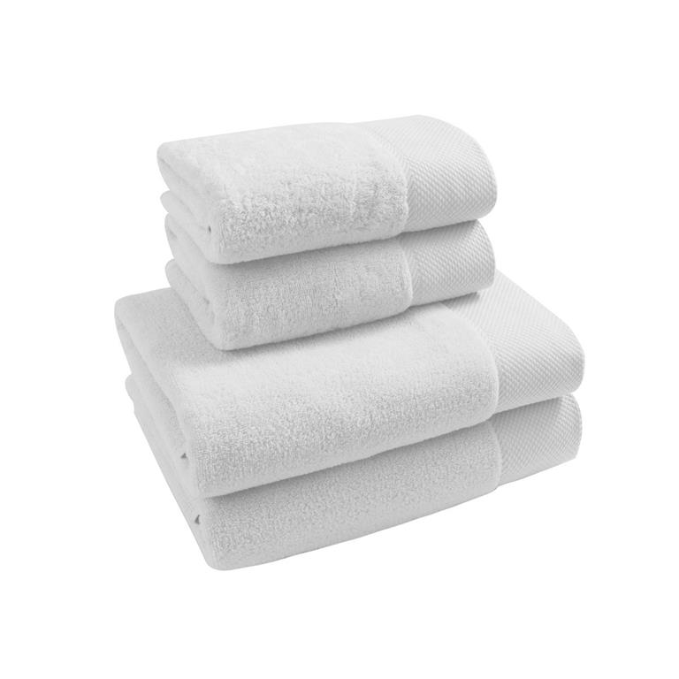 Ensemble de bain 4 pièces en coton peigné Zéro Twist Blanc