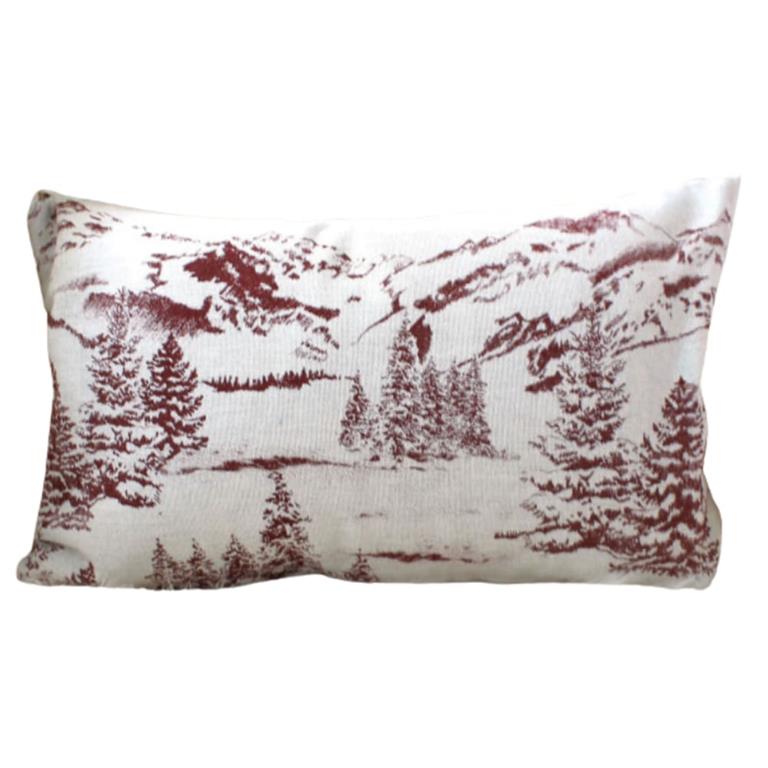 Coussin déhoussable 30 x 50 cm coton recyclé chambray esprit montagne