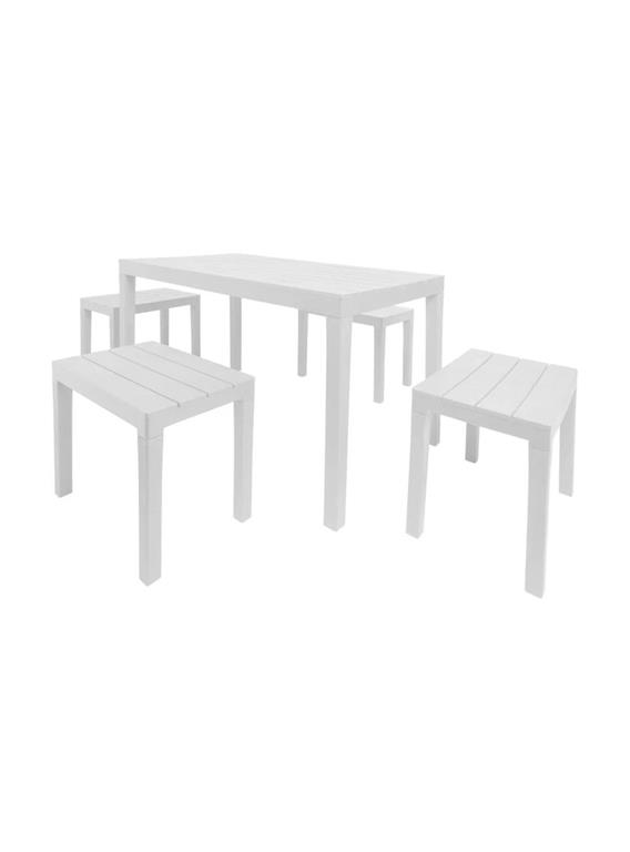 Ensembles table et chaises d'extérieur blanc 138x78 cm