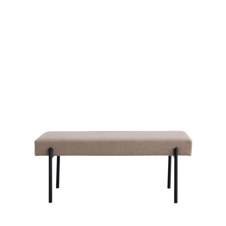 Banc en tissu et métal L100cm - Taupe
