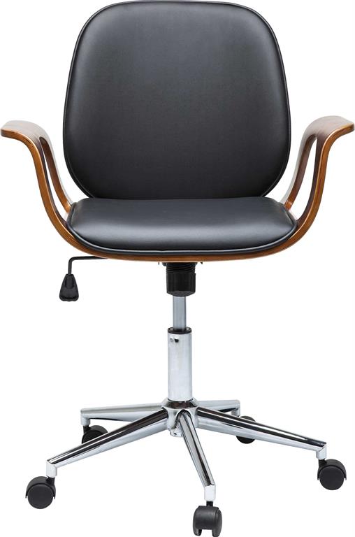 Chaise de bureau pivotante réglable à roulettes noire