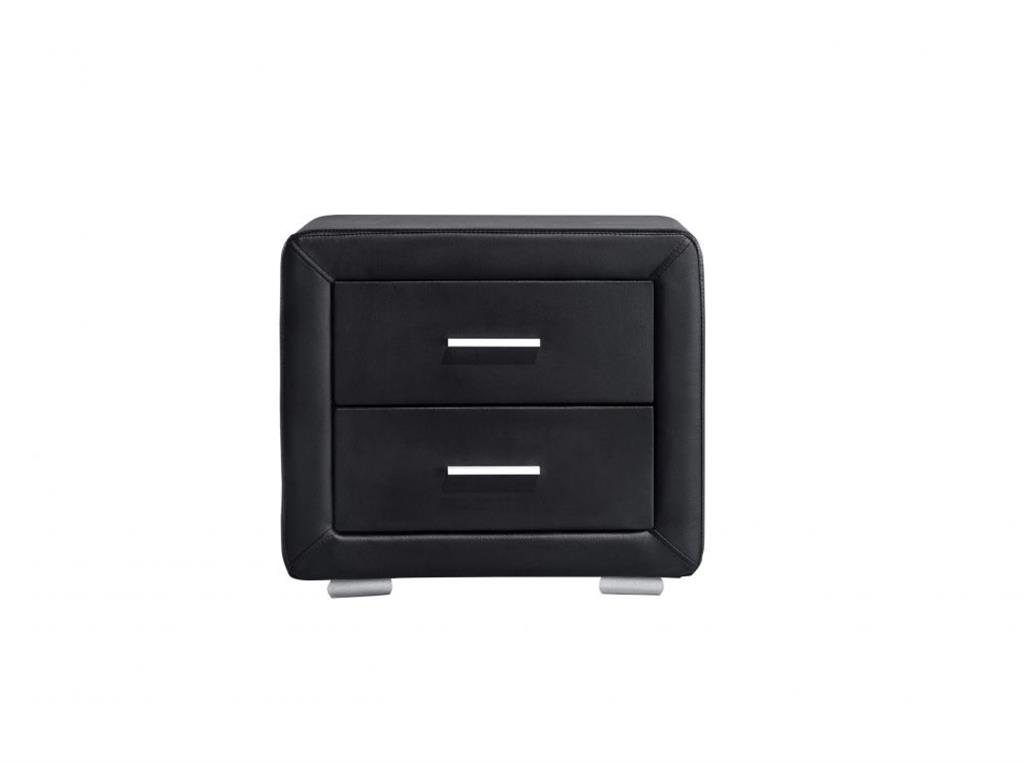 Table de chevet en simili - Noir
