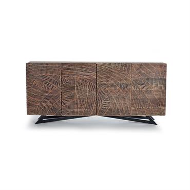 Buffet en bois d'acacia et pieds en métal couleur naturelle