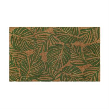 Paillasson en fibres de coco imprimé motif jungle vert 45x75