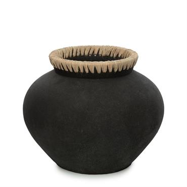 Vase en terre cuite noir naturel H23