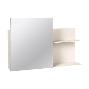 Miroir avec étagères en fer rainy day grey 51x11x35 cm Svante