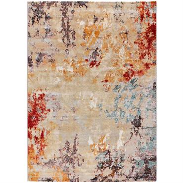 Tapis abstrait beige/multicolore 133x190 cm