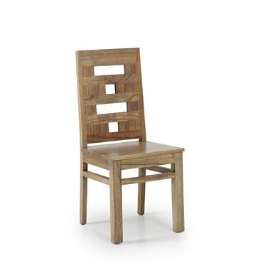 Chaise en bois massif beige