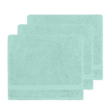 Lot de 3 serviettes invité 550 g/m²  menthe 30x50 cm