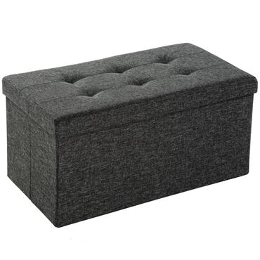 Banc Tabouret Coffre de rangement Pliable Polyester gris foncé
