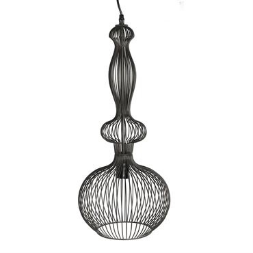 Lustre en fer noir 25x25x62 cm