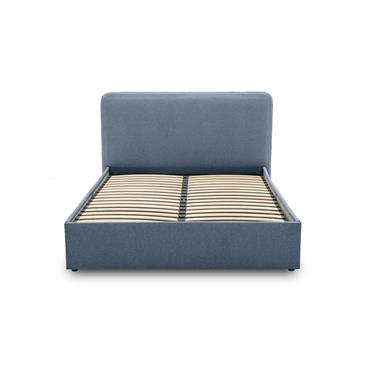 Lit coffre en Tissu 140x190 cm bleu