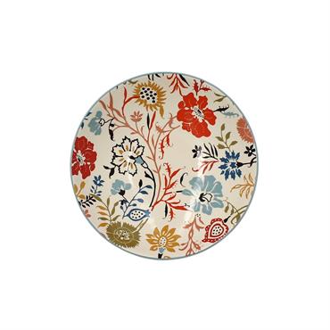 Lot de 6 assiettes calottes florales en grès 19cm