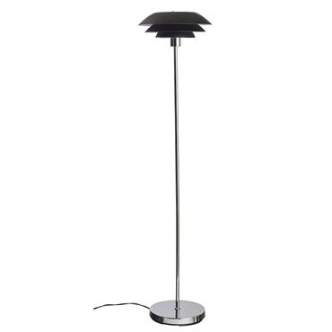 Lampadaire en métal noir mat
