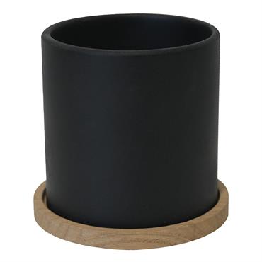 Pot multi-usage en sable reconstitué noir 9x9x9cm