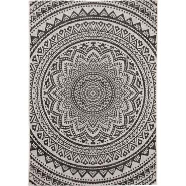 Tapis d'extérieur & intérieur blanc & noir 240x340