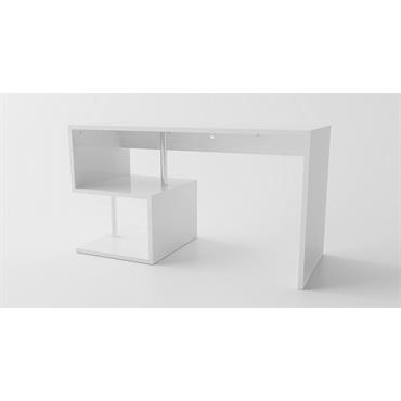 Bureau effet bois blanc 140x60 cm