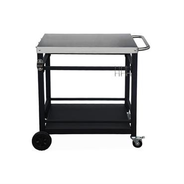 Desserte de barbecue en acier 88 cm avec roues et poignée