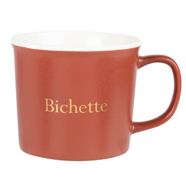 Mug en porcelaine rose imprimée
