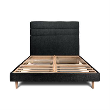Le lit avec tete de lit lignes et sommier kit donnera du style à votre chambre. Il est robuste et durable grâce à sa structure renforcée de 14 cm d'épaisseur ...