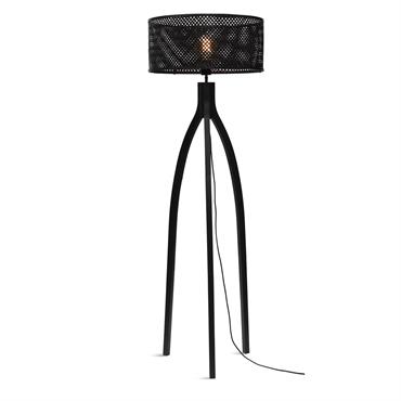 Lampadaire bambou noir Ø50cm