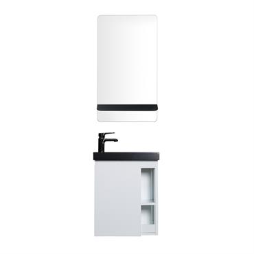 Meuble lave-mains HAMPTON Blanc avec vasque noire 