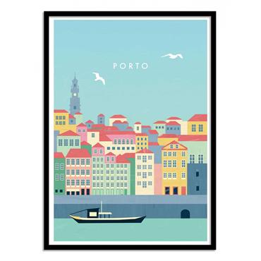 Affiche 50x70 cm et cadre noir - Porto - Katinka Reinke