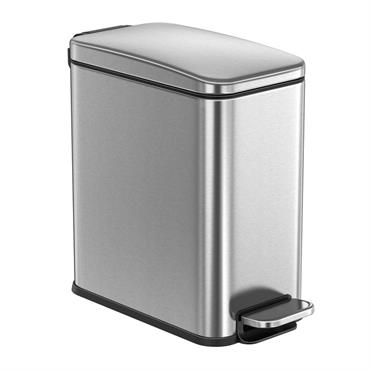 Poubelle de salle de bain 10l poubelle à pédale pour toilettes argent