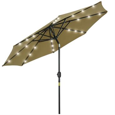 Ce magnifique parasol octogonal inclinable solaire vous offrira une protection optimale contre le soleil mais pas seulement ! Doté d'un éclairage solaire LED, vous pourrez profiter de l'ombre du parasol ...