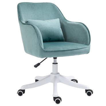 Chaise de bureau massante velours vert menthe
