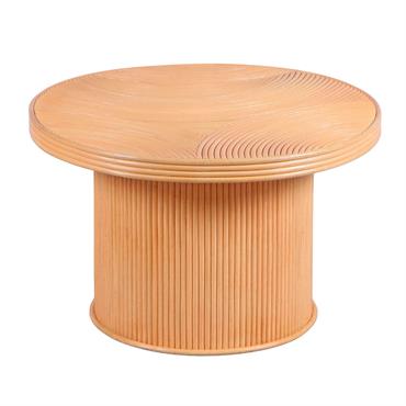 Table basse ronde en rotin lamellé collé D 60 cm