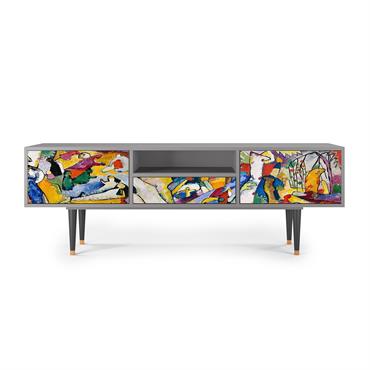 Meuble TV  multicolore 1 tiroir et 2 portes L 170 cm