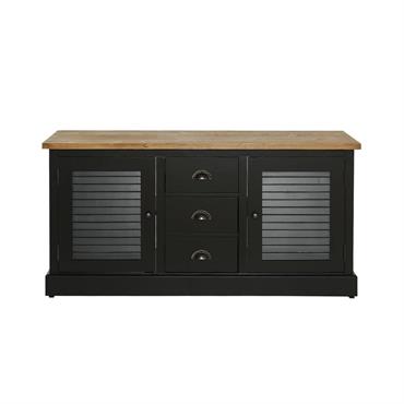 Meuble sous vasque en bois noir 150x51 cm