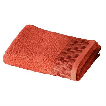 Drap de bain 70x140 orange terracotta en coton 450 g/m²