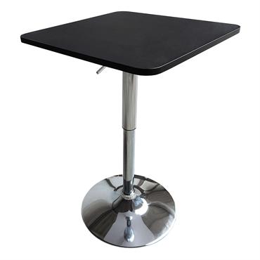 Table de bar carrée noire et chrome